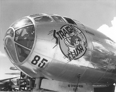 The nose of the B-29 Superfortress "Straight Flush"